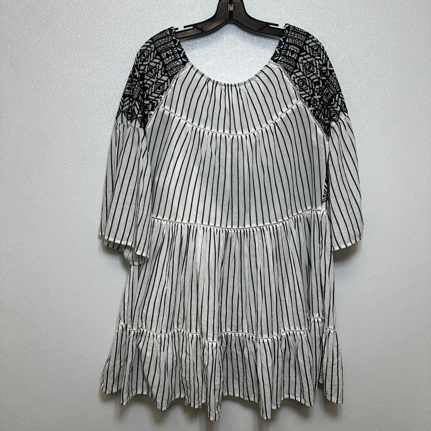 Tunic 3/4 Sleeve By Free People In Black White, Size: M