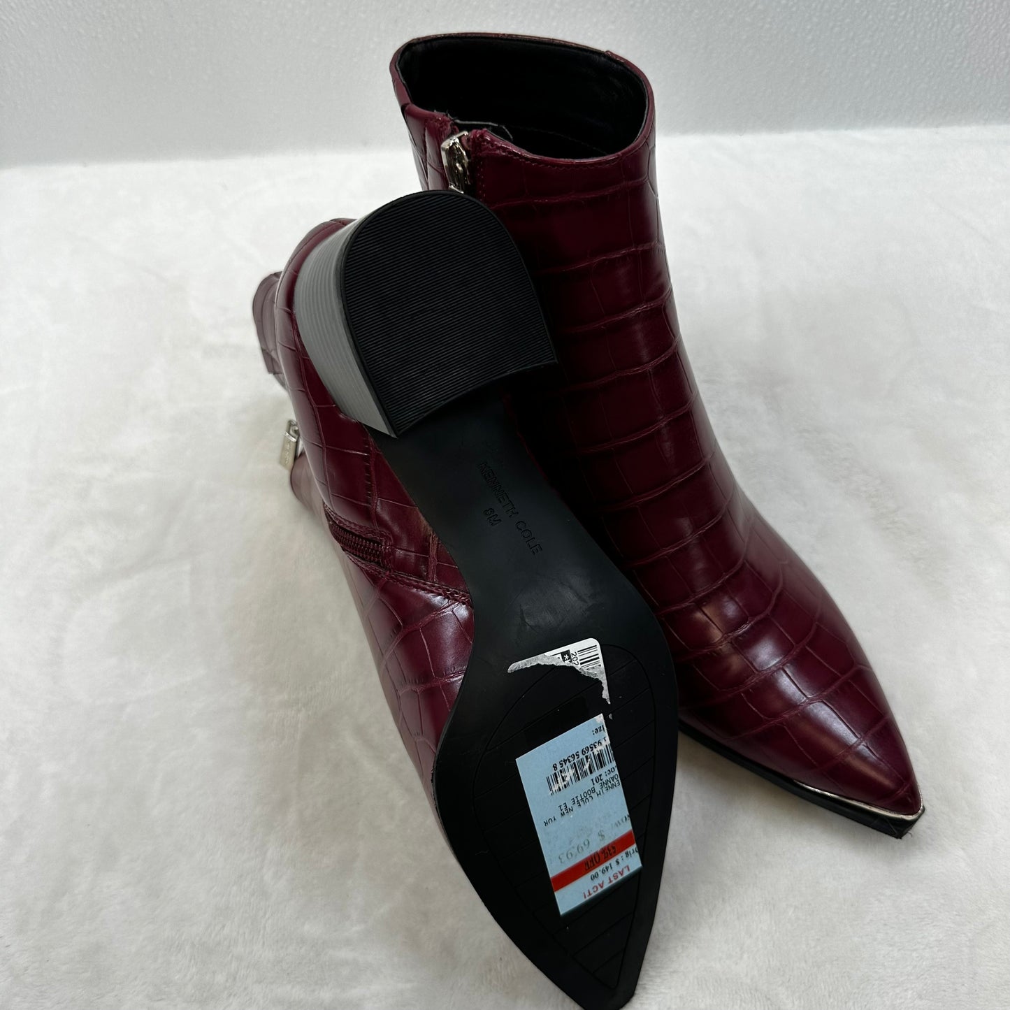 Boots Ankle Heels By Kenneth Cole In Burgundy, Size: 8