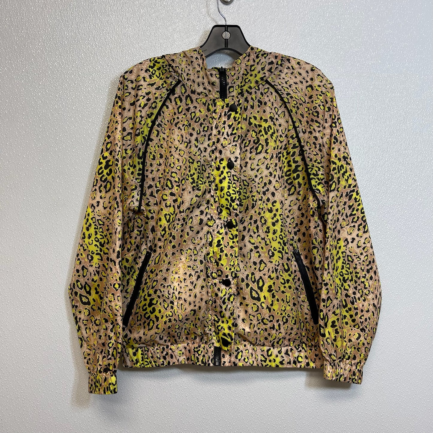 Jacket Windbreaker By Elodie In Leopard Print, Size: Xs