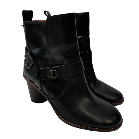 Boots Ankle Heels By Coach In Black, Size: 7