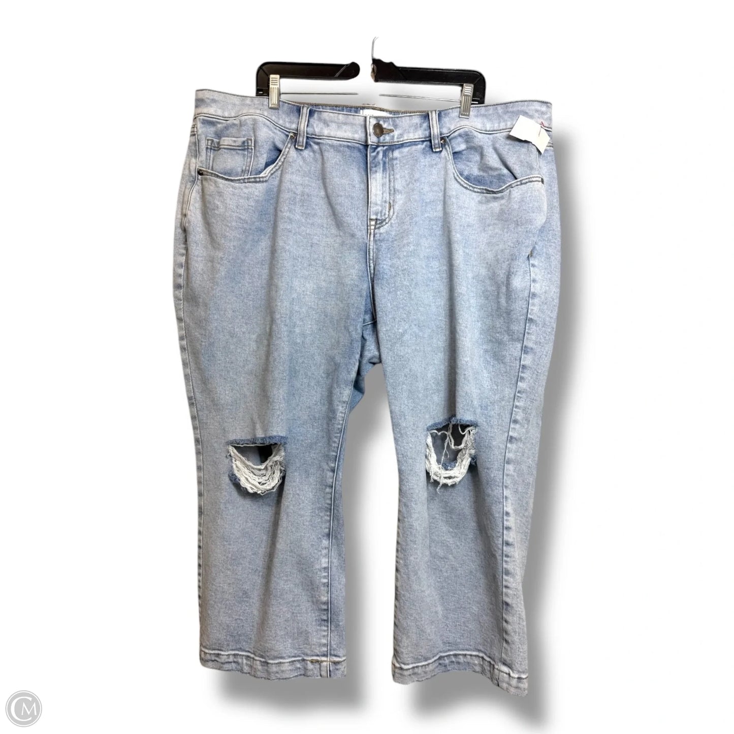 Jeans mid rise straight crop Leg By Lane Bryant In Blue Denim, Size: 18