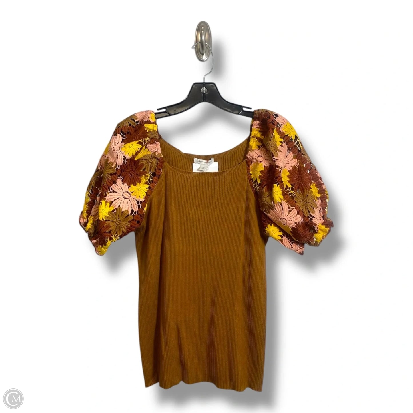 Top Short Sleeve By Cato In Brown, Size: L