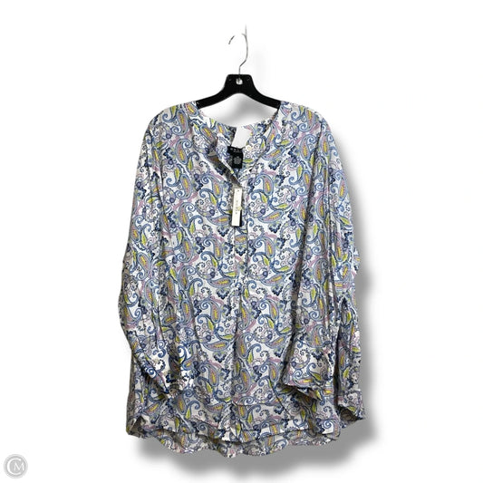 Top Long Sleeve By Grace In Paisley Print, Size: 30