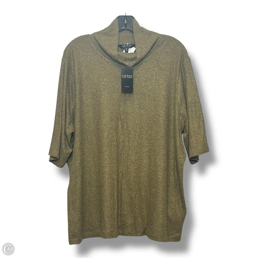 Top Short Sleeve By Lauren By Ralph Lauren In Gold, Size: 3x