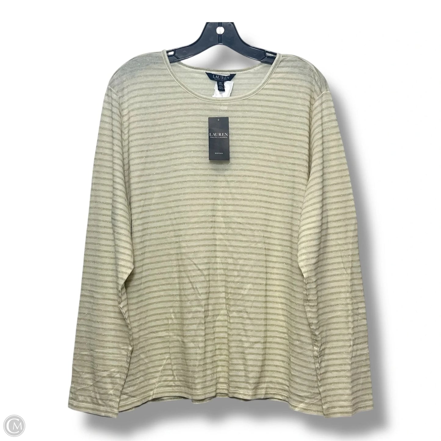 Top Long Sleeve By Lauren By Ralph Lauren In Striped Pattern, Size: 3x