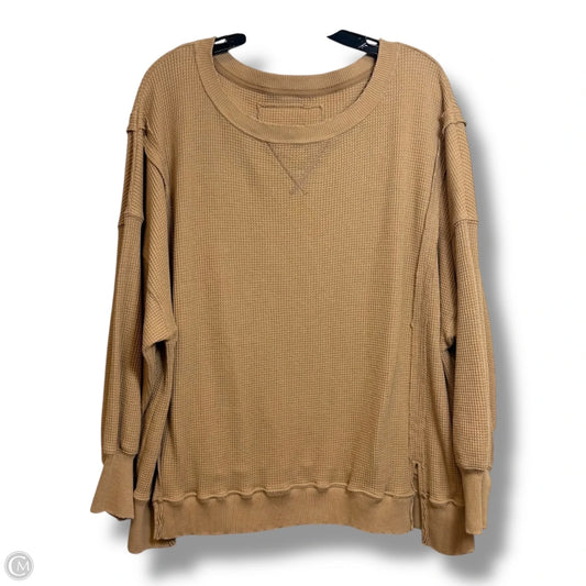 Top Long Sleeve Basic By American Eagle In Tan, Size: M