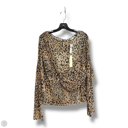 Top Long Sleeve By Anthropologie In Leopard Print, Size: 3x