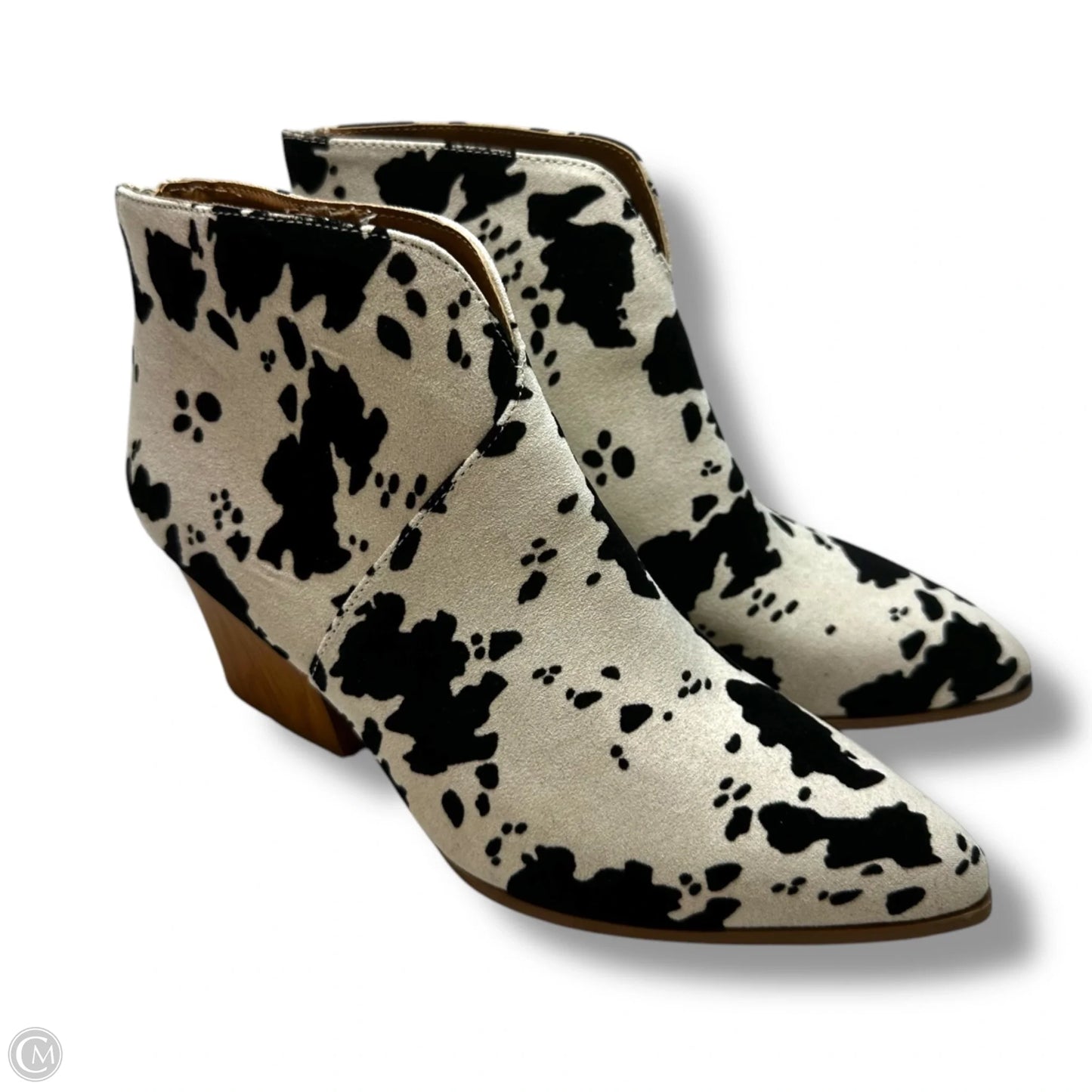 Boots Ankle Heels By Qupid In Animal Print, Size: 7