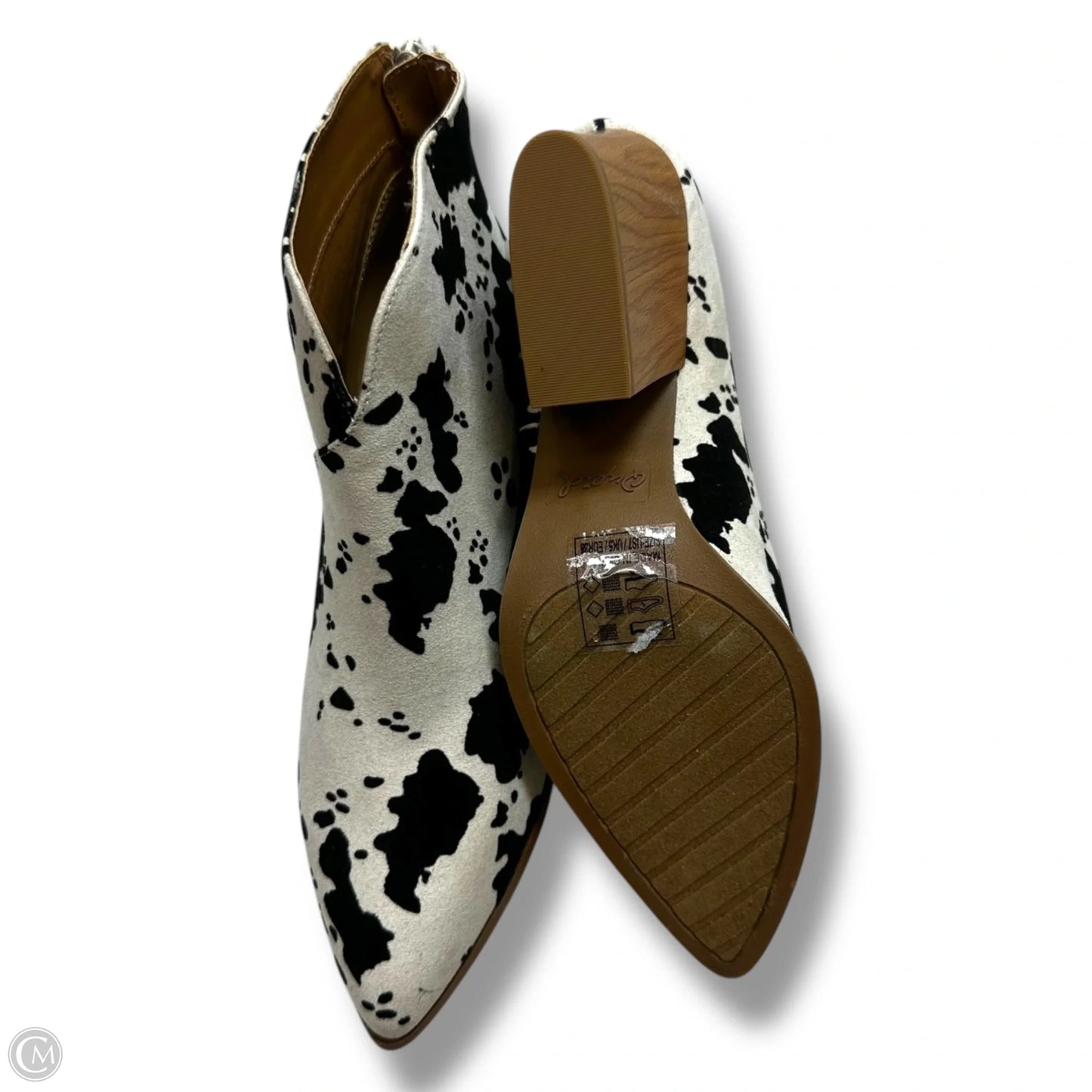 Boots Ankle Heels By Qupid In Animal Print, Size: 7