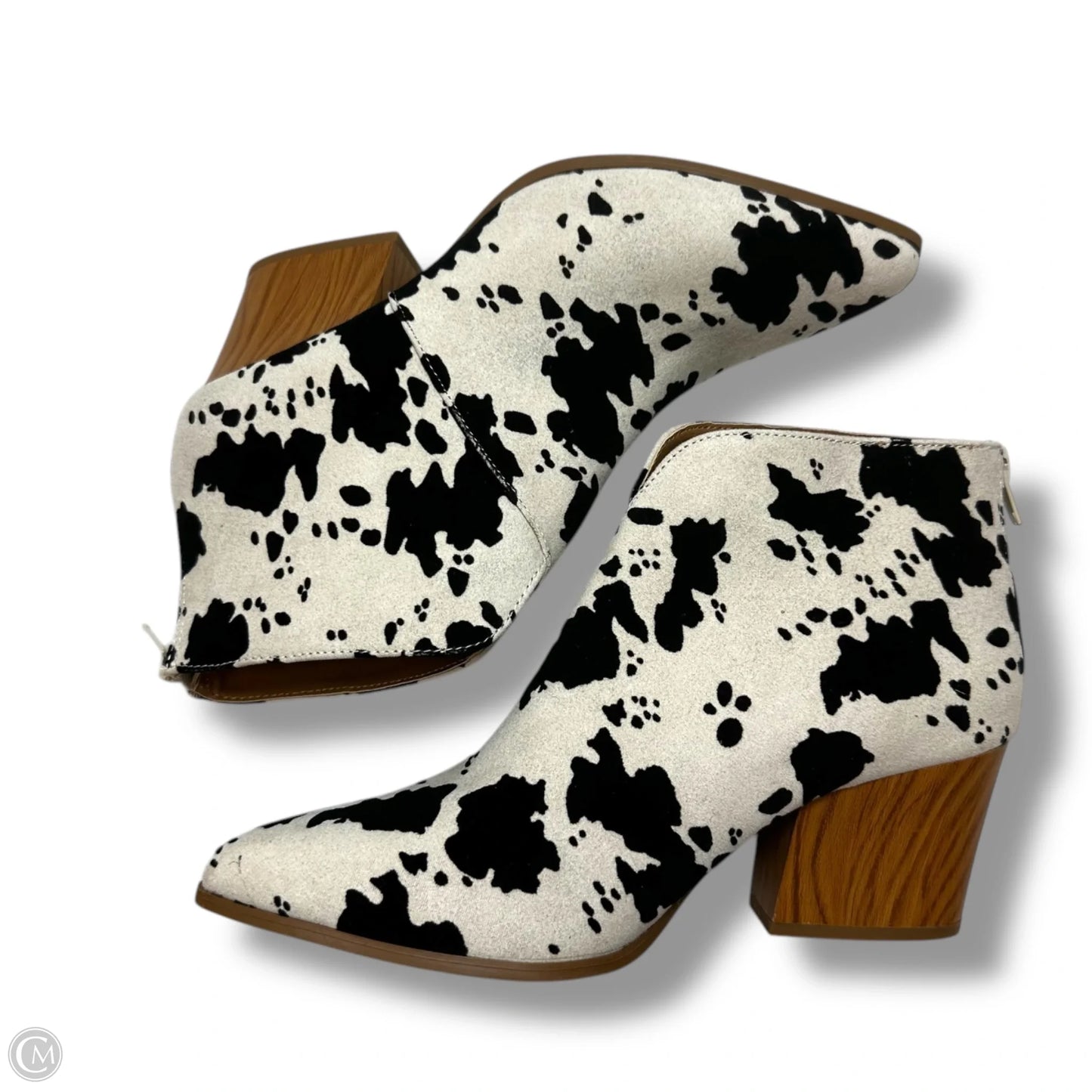 Boots Ankle Heels By Qupid In Animal Print, Size: 7