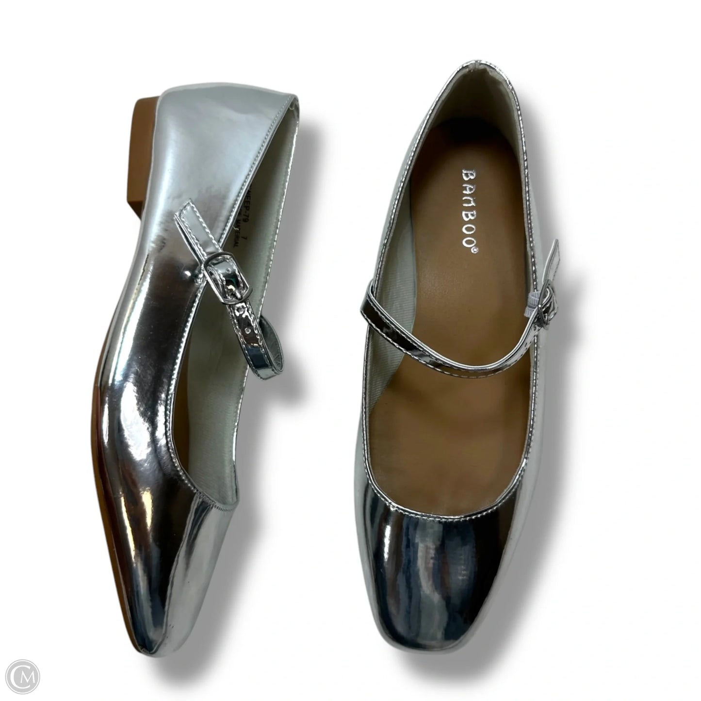 Shoes Flats By Bamboo In Silver, Size: 7