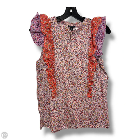 Top Short Sleeve By Ann Taylor In Floral Print, Size: S