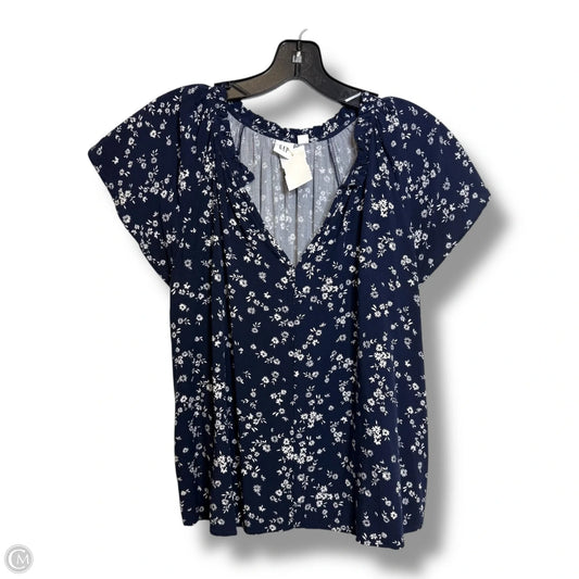 Top Short Sleeve Basic By Gap In Floral Print, Size: M