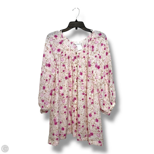 Top Long Sleeve By Lc Lauren Conrad In Floral Print, Size: 3x