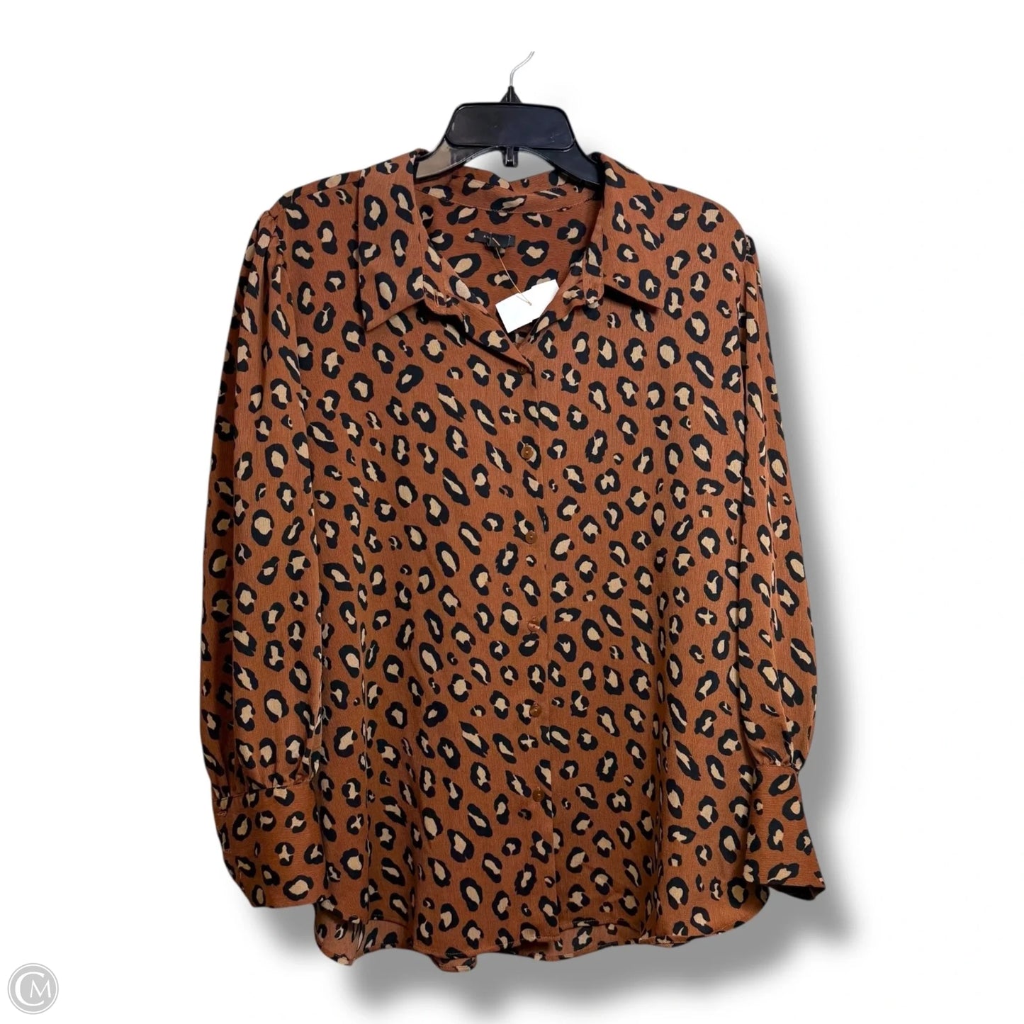 Top Long Sleeve Basic By Ann Taylor In Leopard Print, Size: Xl