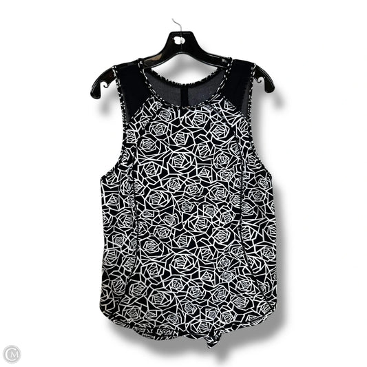 Athletic Tank Top By Lululemon In Black & White, Size: M