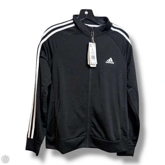 Athletic Jacket By Adidas In Black, Size: L