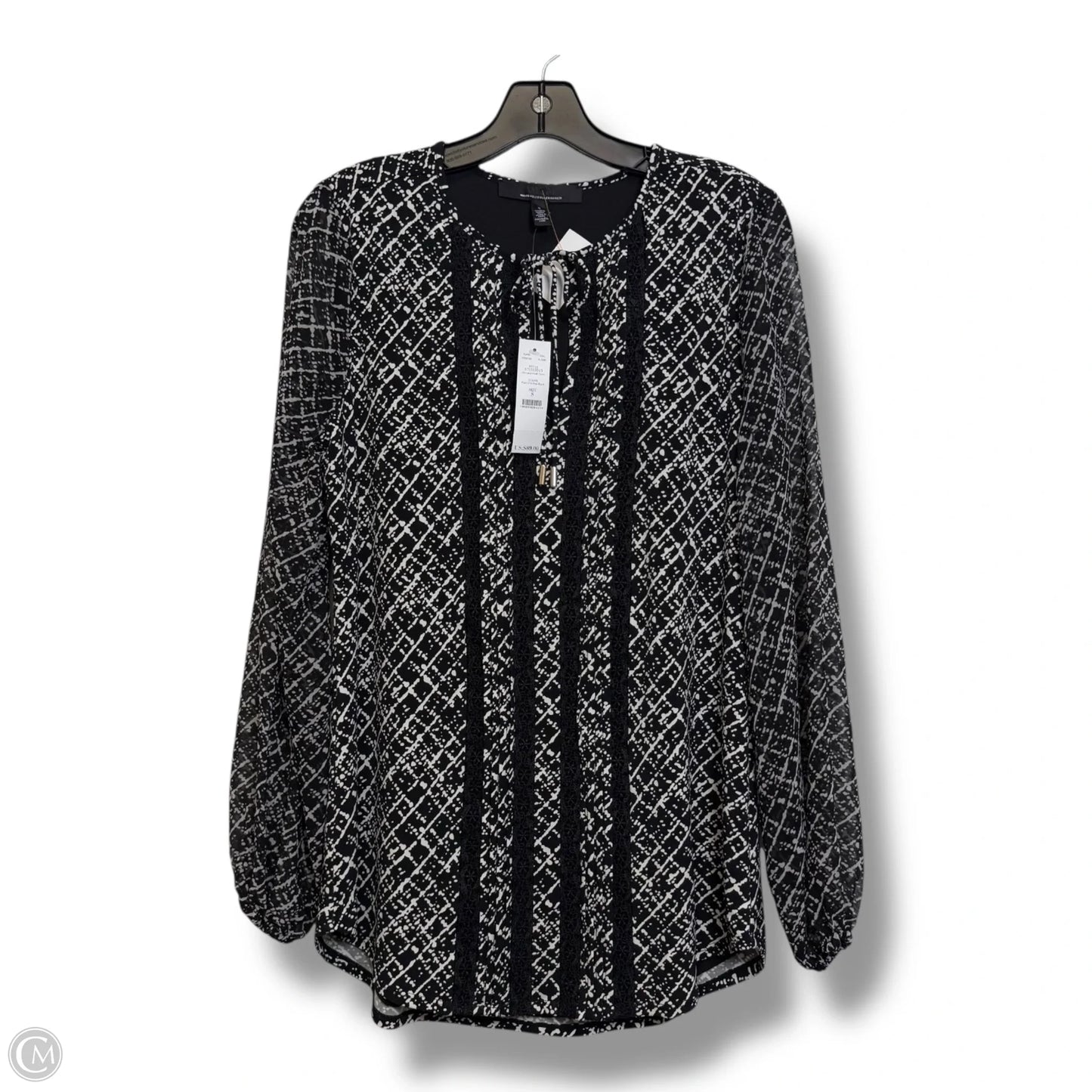 Top Long Sleeve By White House Black Market In Black & White, Size: S