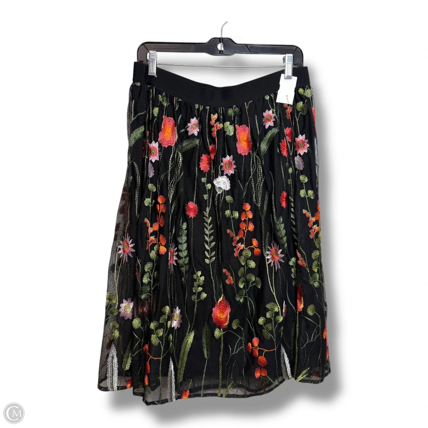 Skirt Midi By Susan Graver In Floral Print, Size: L
