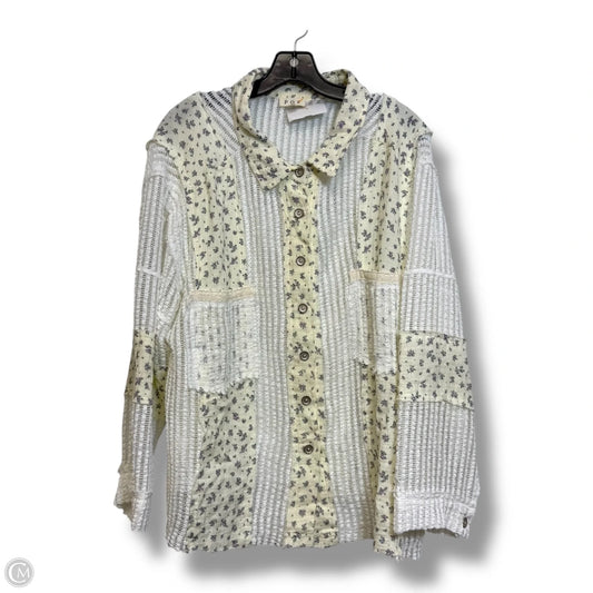 Top Long Sleeve By Pol In White, Size: L
