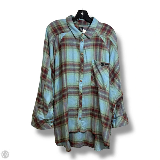 Top Long Sleeve By Bdg In Plaid Pattern, Size: L