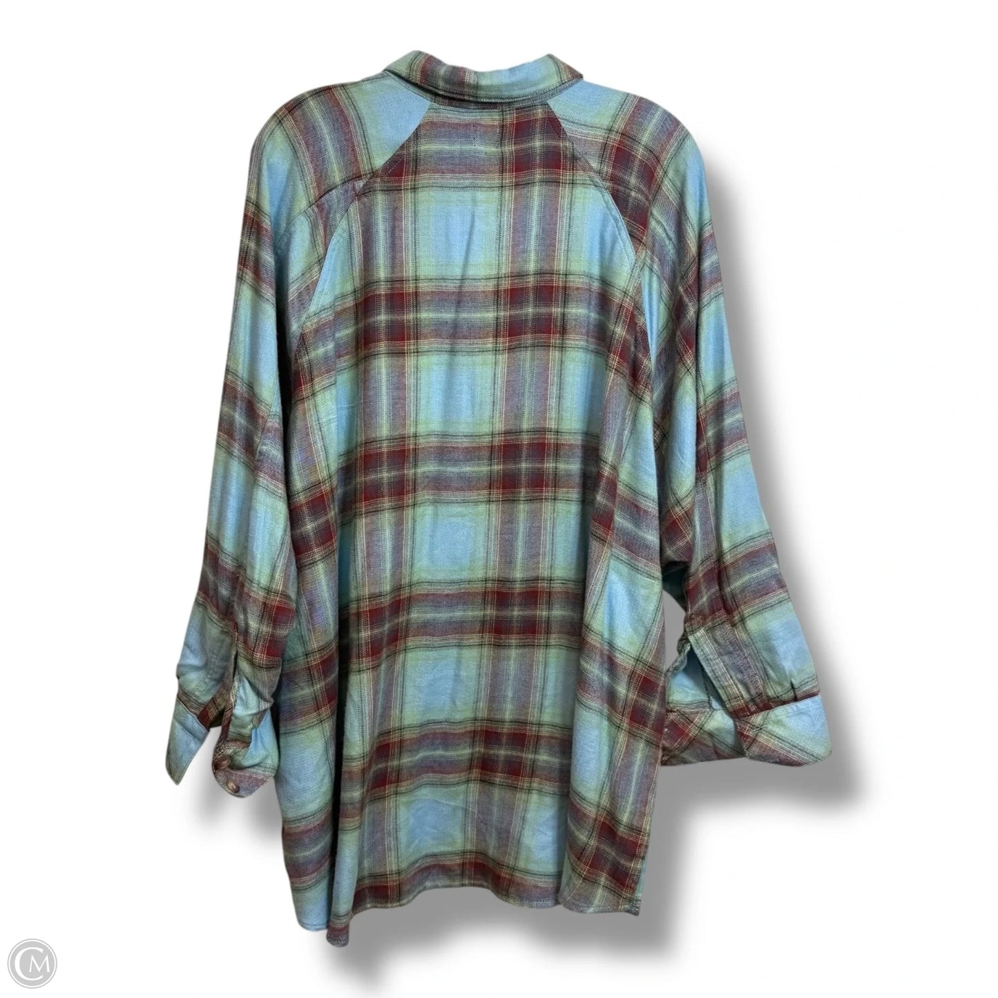 Top Long Sleeve By Bdg In Plaid Pattern, Size: L