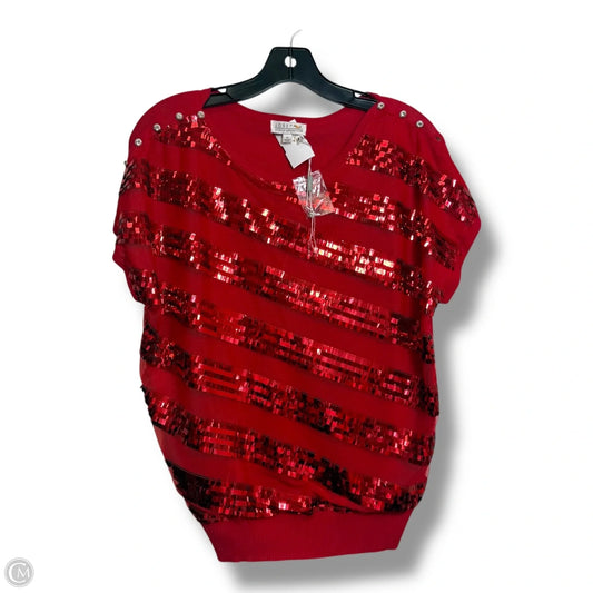 Top Short Sleeve By Joseph A. In Red, Size: M