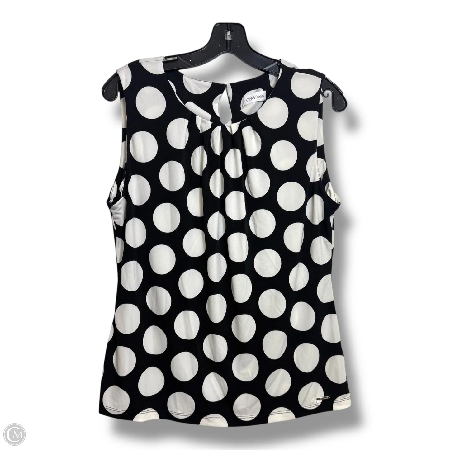 Top Sleeveless By Calvin Klein In Plaid Pattern, Size: L