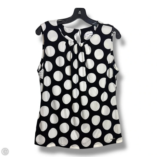 Top Sleeveless By Calvin Klein In Plaid Pattern, Size: L