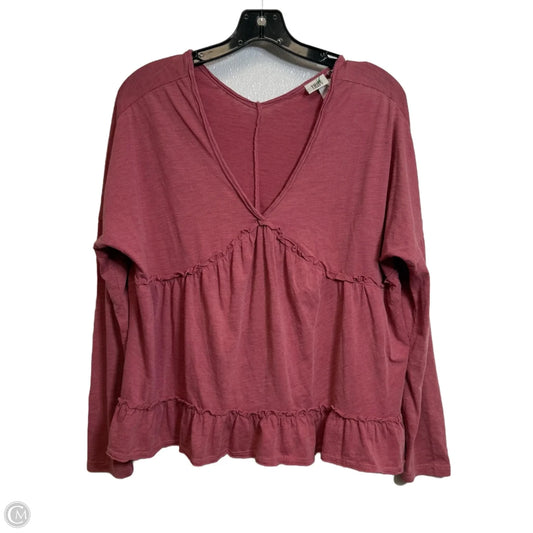 Top Long Sleeve By True Craft In Pink, Size: L