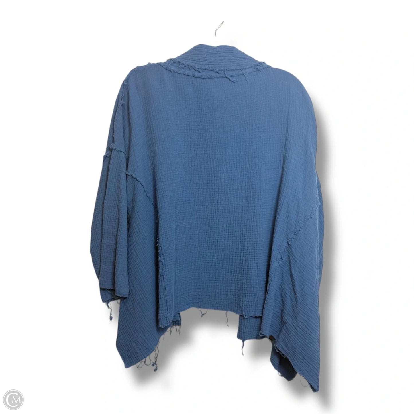 Open front Top Long Sleeve Basic By Clothes Mentor In Blue, Size: L