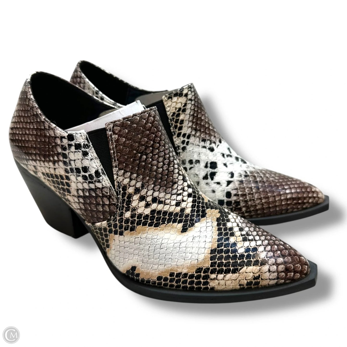 Boots Ankle Heels By A RIDER GIRL In Snakeskin Print, Size: 6.5