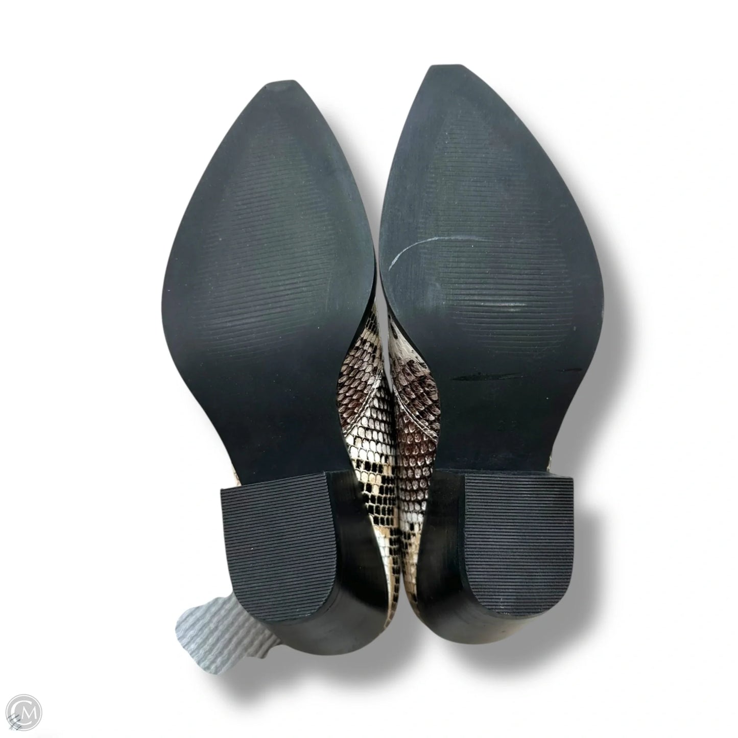 Boots Ankle Heels By A RIDER GIRL In Snakeskin Print, Size: 6.5