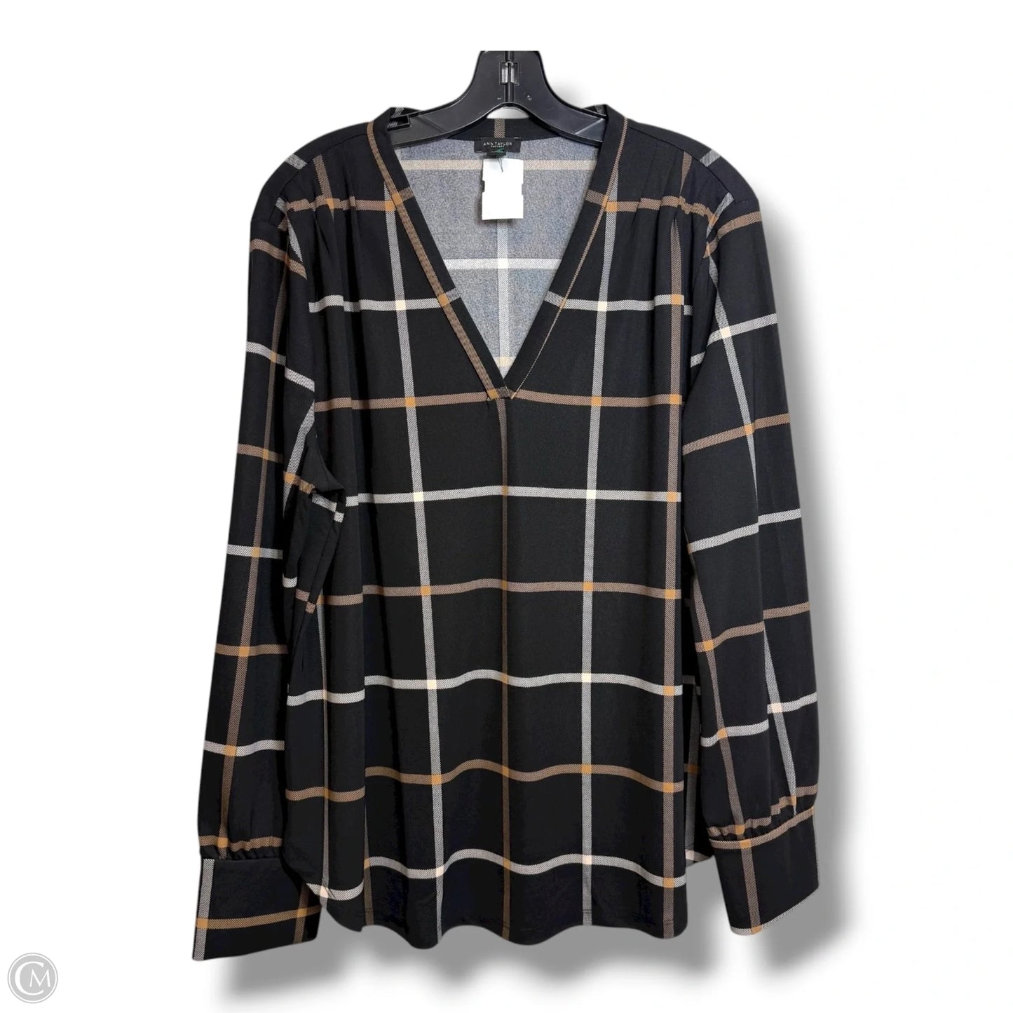 Top Long Sleeve Basic By Ann Taylor In Plaid Pattern, Size: Xl