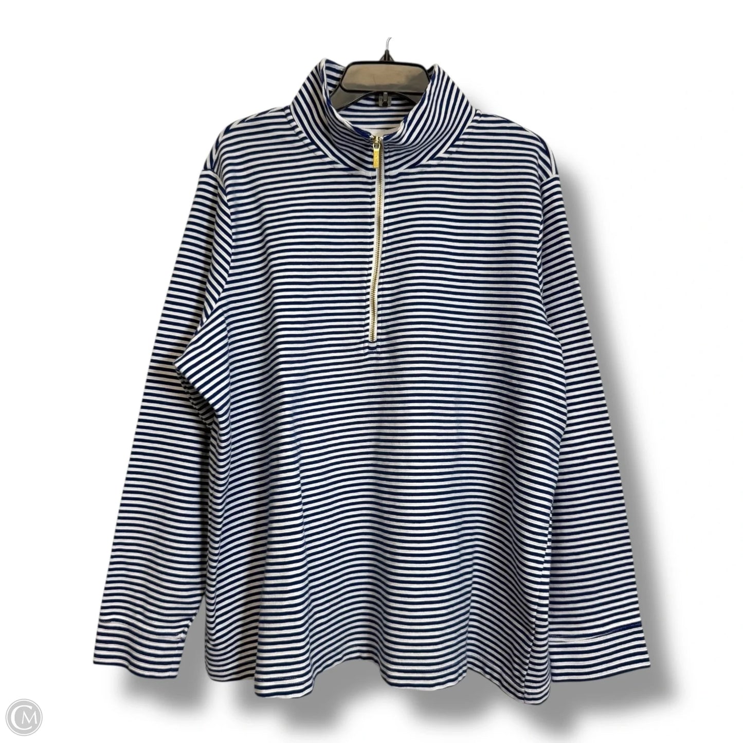 Top Long Sleeve By Croft And Barrow In Striped Pattern, Size: 2x
