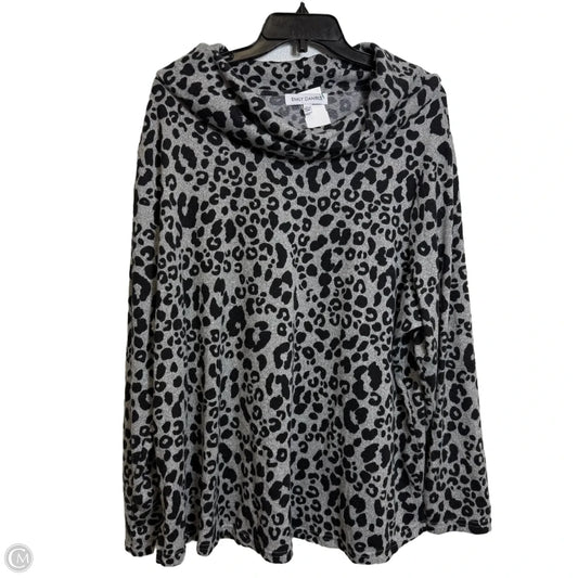 Top Long Sleeve By Emily Daniels In Leopard Print, Size: 2x