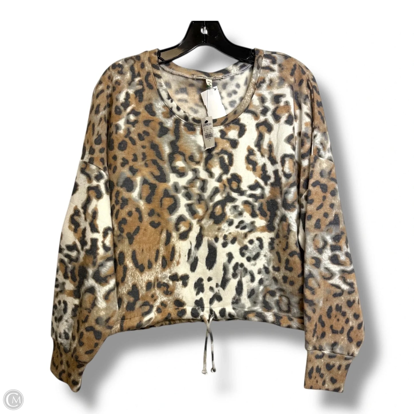 Top Long Sleeve By Express In Leopard Print, Size: S