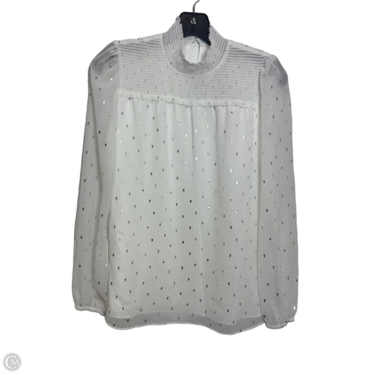Top Long Sleeve By White House Black Market In White, Size: Xxs