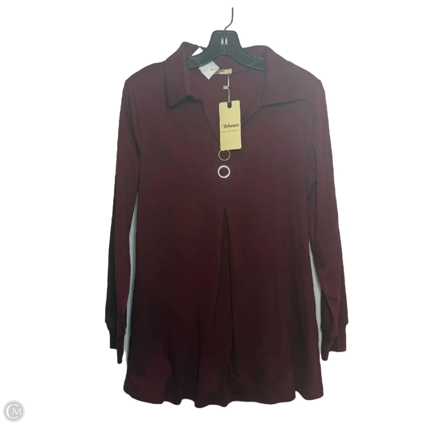 Top Long Sleeve Basic By Clothes Mentor In Maroon, Size: M