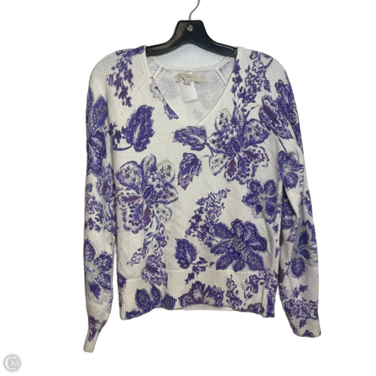 Sweater By Loft In Purple, Size: Xs