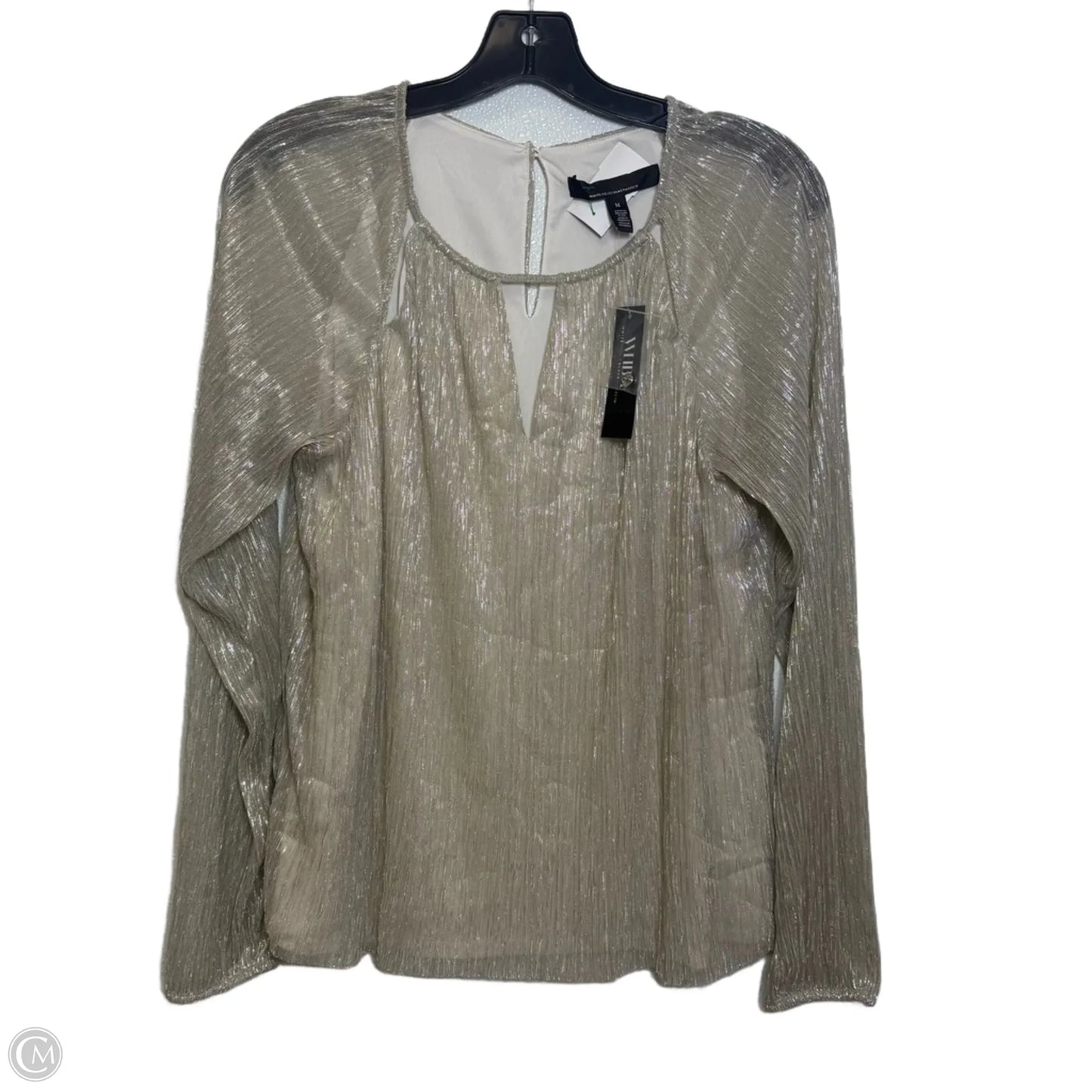 Top Long Sleeve By White House Black Market In Gold, Size: M