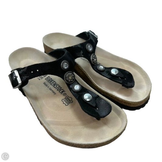 Sandals Flats By Birkenstock In Black, Size: 7