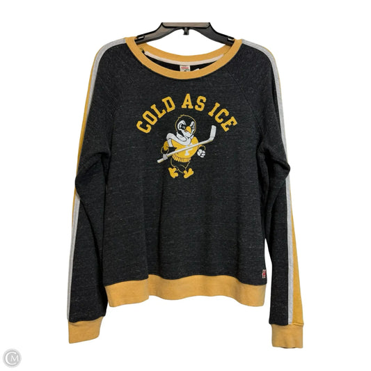 Top Long Sleeve Basic By Clothes Mentor In Black & Gold, Size: M