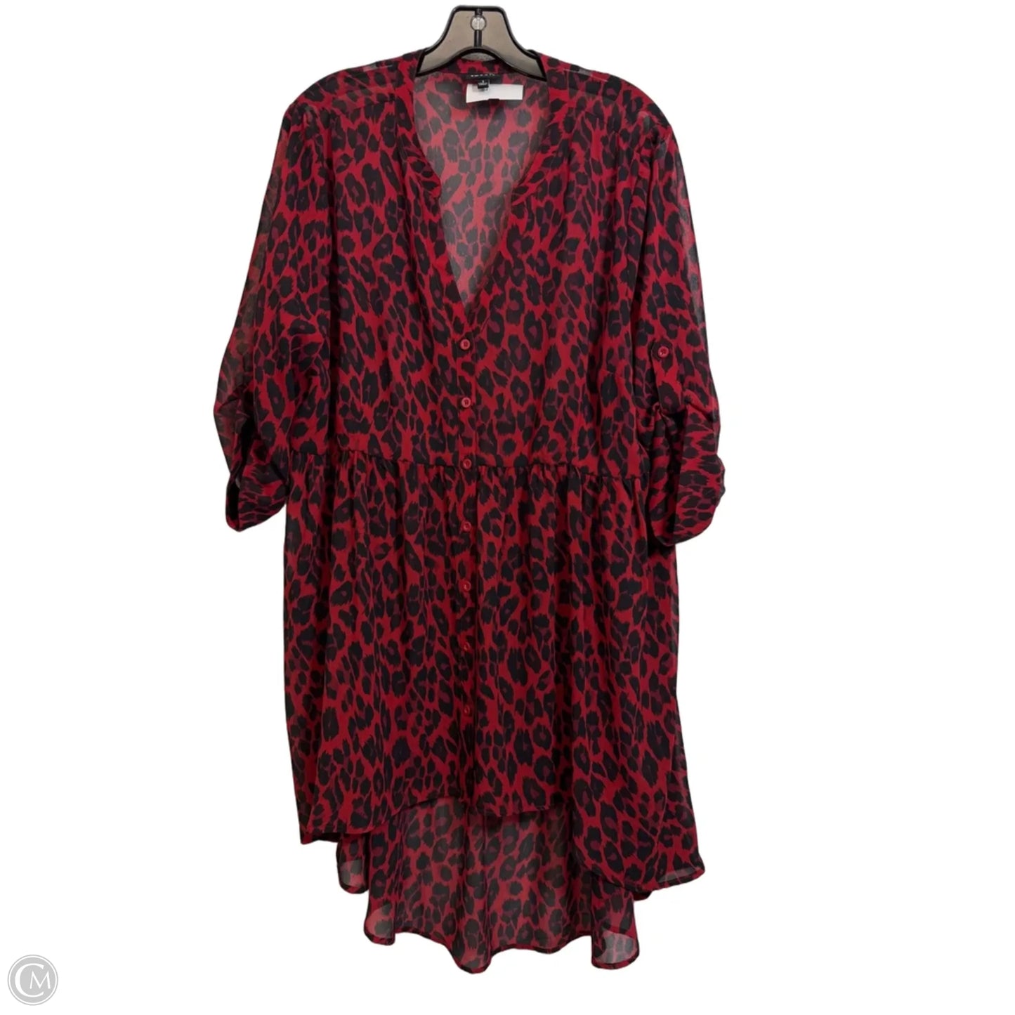 Top Long Sleeve By Torrid In Leopard Print, Size: 1x
