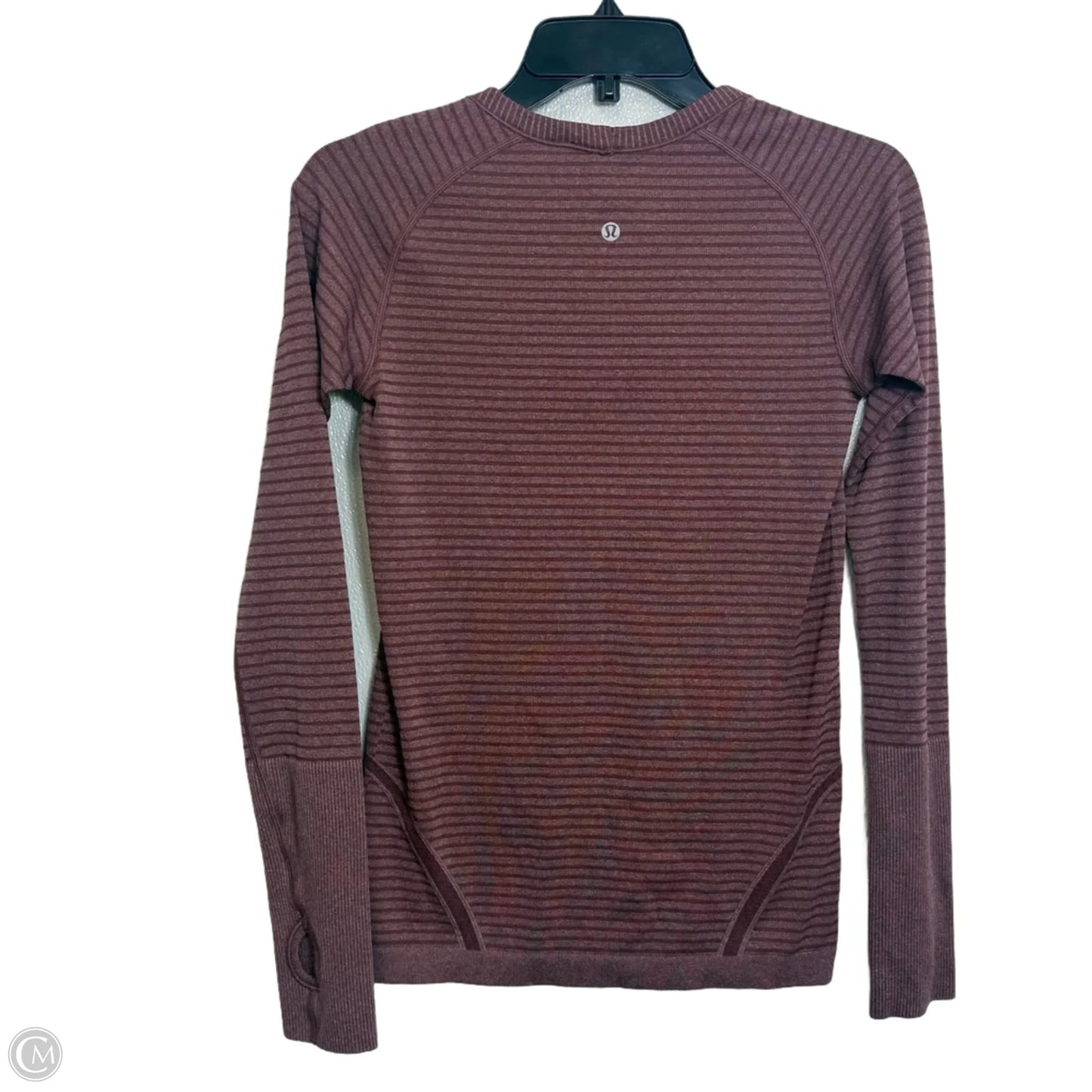 Athletic Top Long Sleeve Crewneck By Lululemon In Maroon, Size: M