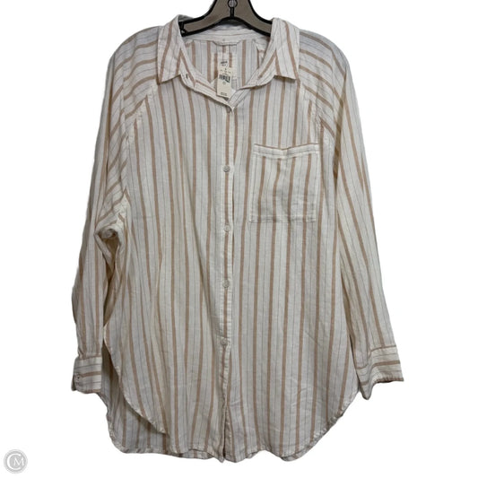 Top Long Sleeve By Aerie In Striped Pattern, Size: S