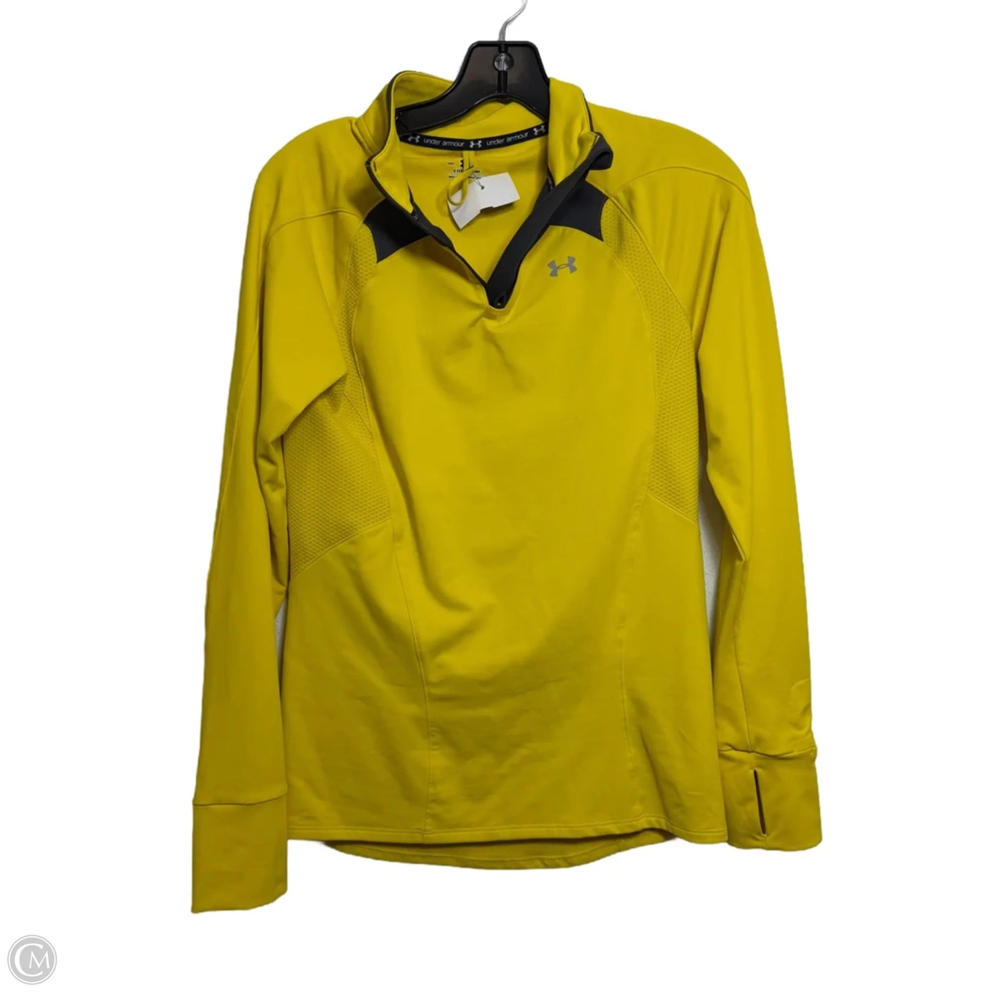 Athletic Top Long Sleeve Crewneck By Under Armour In Yellow, Size: M