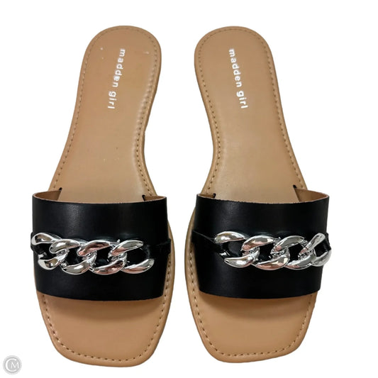 Sandals Flats By Madden Girl In Black, Size: 9.5