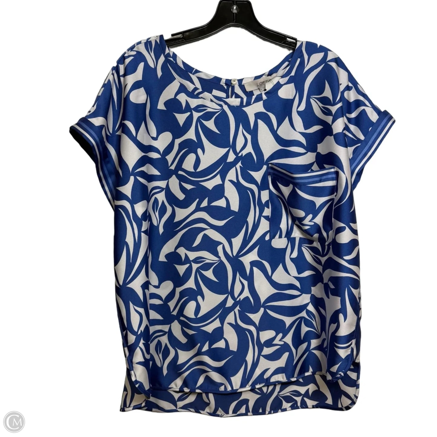 Top Short Sleeve By Loft In Blue, Size: Xl