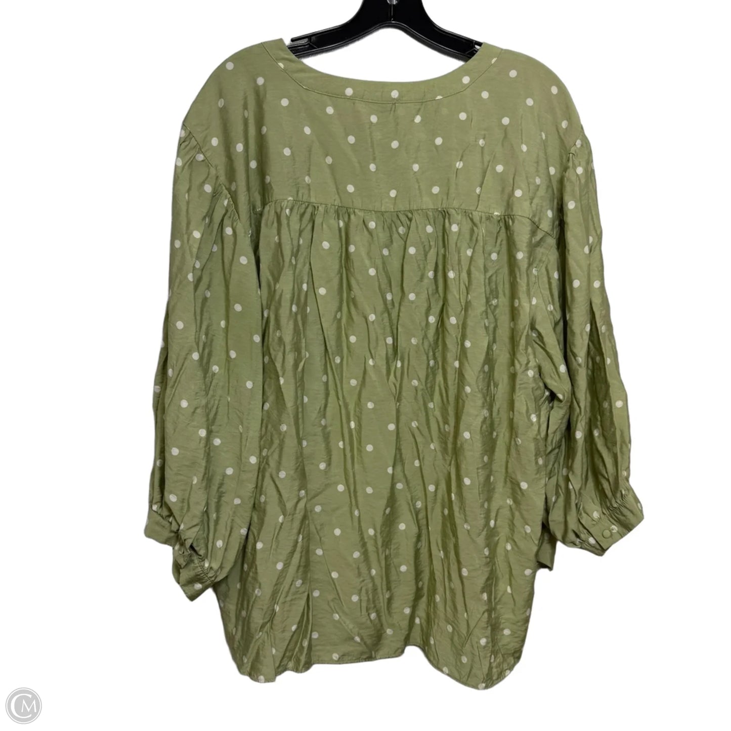 Top Long Sleeve By Rose And Olive In Polkadot Pattern, Size: 2x